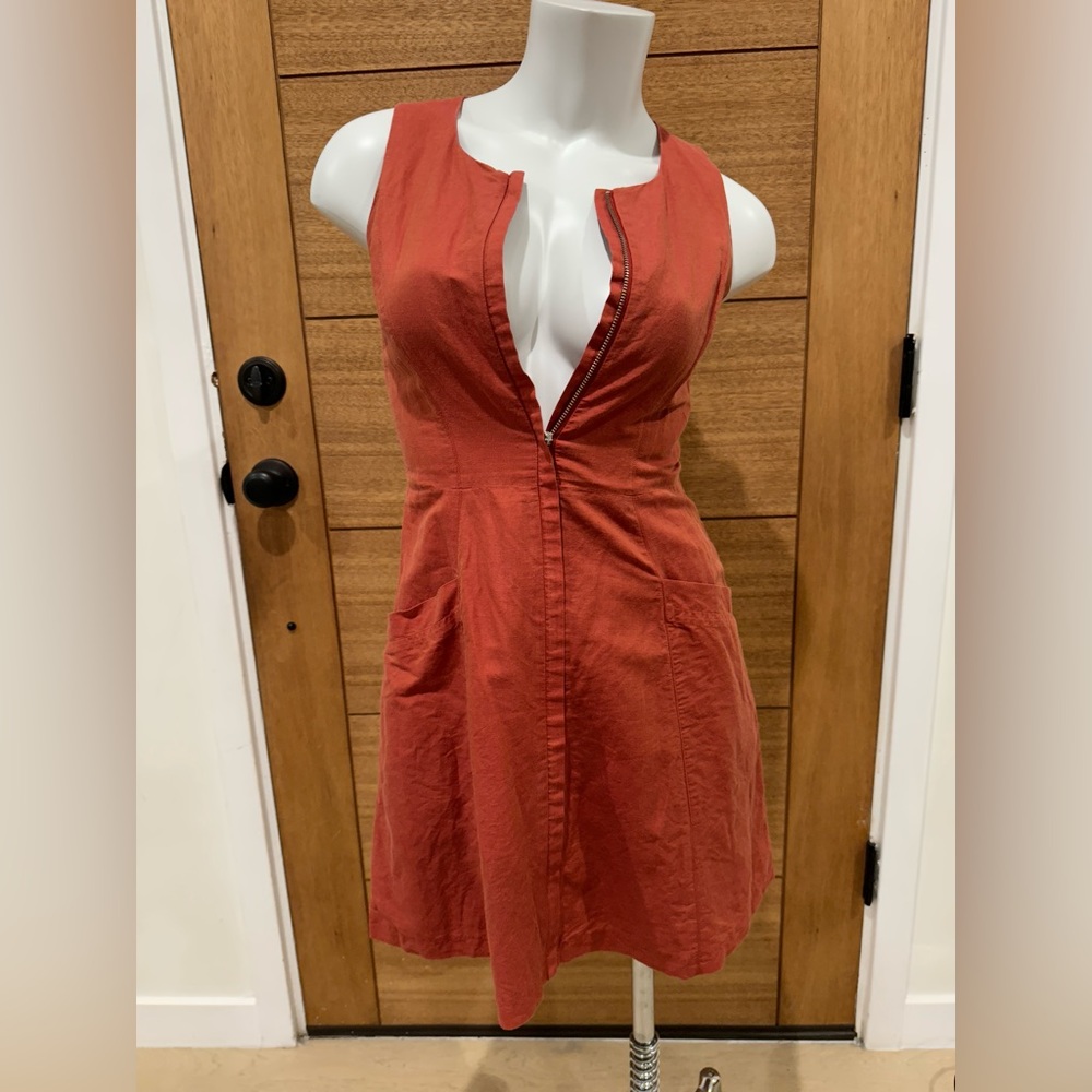 Theory. Burnt Orange Sleeveless Dress